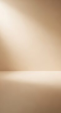 Ethereal illumination casting soft shadows across a minimalistic beige interior setting
