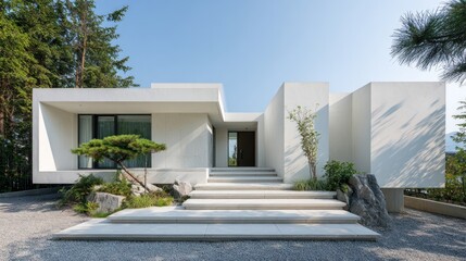 Fototapeta premium Modern White House Exterior Design