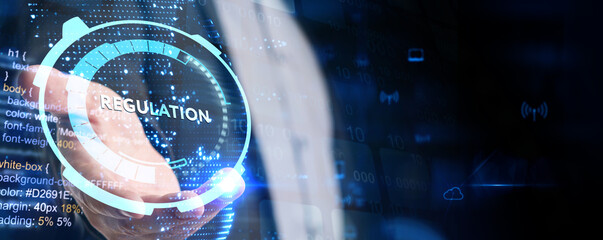 Business, Technology, Internet and network concept. Regulation Compliance Rules Law Standard.