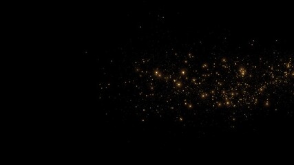 Futuristic Golden Dust Firecracker Flowing Beautiful Wave Particles light abstract background shining glittering particle floor stars dust flare. Luxurious golden sparkling bokeh. Award ceremony stage - Powered by Adobe