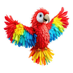 Obraz premium Vibrant Red Macaw Pinata with Colorful Wings.