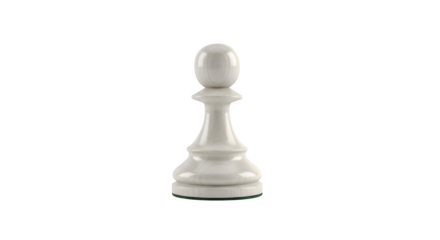 White chess pawn isolated on transparent background, a symbol of strategy, competition, and intellect, perfect for representing business and education concepts