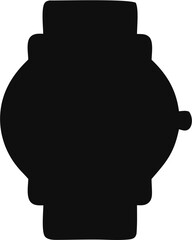 Watch Silhouette Vector Icon | Classic Wristwatch Timepiece Graphic Design
