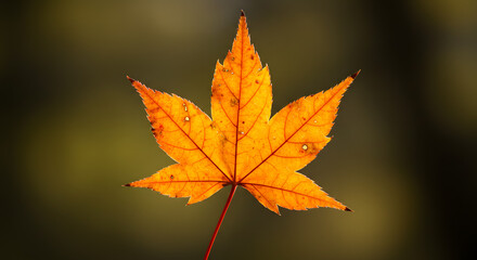 Vibrant Orange Maple Leaf Close-Up