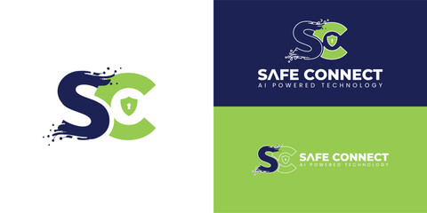 A stylized S and C logo for an AI health company. The S represents a data stream, while the C incorporates a lock icon, symbolizing secure communication and data flow.