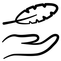 feather in hand icon