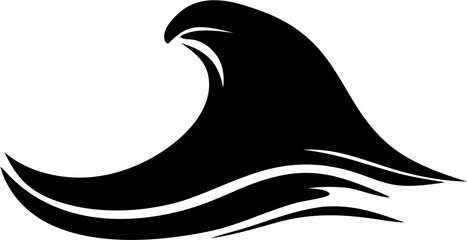 Wave Silhouette Vector Illustration | Ocean Sea Water Surf Abstract Design