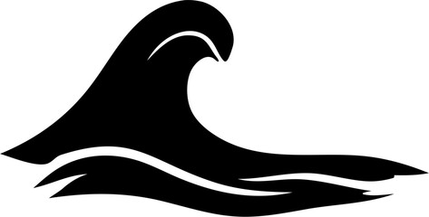 Wave Silhouette Vector Illustration | Ocean Sea Water Surf Abstract Design