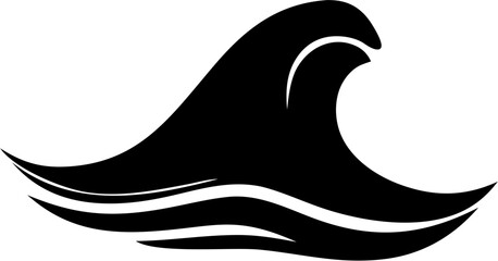 Wave Silhouette Vector Illustration | Ocean Sea Water Surf Abstract Design