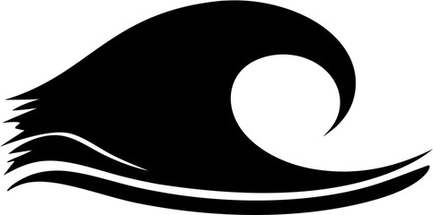 Wave Silhouette Vector Illustration | Ocean Sea Water Surf Abstract Design