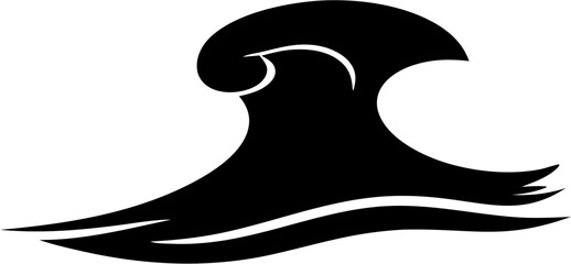Wave Silhouette Vector Illustration | Ocean Sea Water Surf Abstract Design
