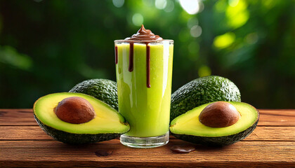 avocado juice with melted chocolate