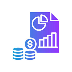 Financial Report glyph gradient icon