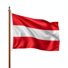 High quality realistic Austria textile flag with satin fabric and stitched edges isolated on white