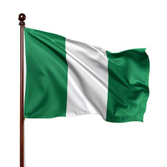 Obraz premium High quality realistic Benin textile flag with satin fabric and stitched edges isolated on white