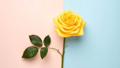 Yellow rose on split tone