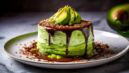 homemade chocolate topping avocado cake