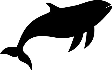 Whale Silhouette Vector Illustration | Ocean Marine Animal Sea Life Design