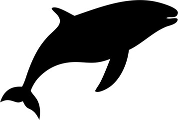 Whale Silhouette Vector Illustration | Ocean Marine Animal Sea Life Design