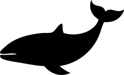 Whale Silhouette Vector Illustration | Ocean Marine Animal Sea Life Design