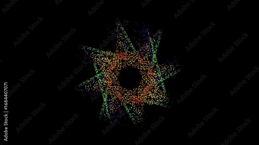 Poster colourful pulsating watch design pattern display on black screen overlay