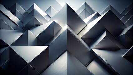 Fototapeta premium Abstract geometric pattern of sharp metallic triangles
