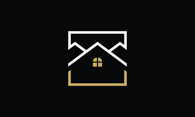 Minimalistic residential real estate home logo design