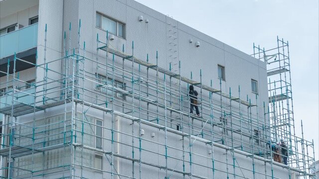 足場を組む　タイムラプス