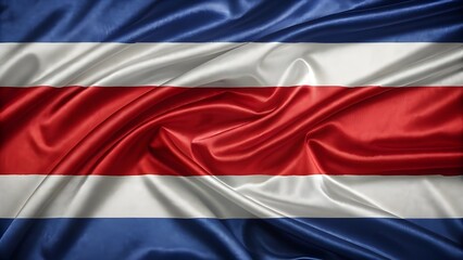 Waving fabric flag of costa rica with satin texture