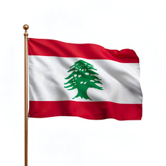 Naklejka premium High quality realistic Liberia textile flag with satin fabric and stitched edges isolated on white