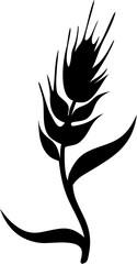 Wheat Silhouette Vector Illustration | Farm Agriculture Harvest Plant Design
