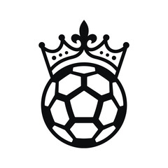 Obraz premium Soccer Ball with Royal Crown Logo Icon Design 