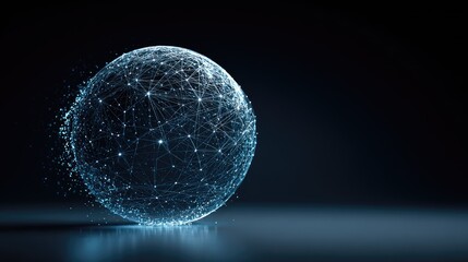 Abstract sphere of interconnected nodes and lines.
