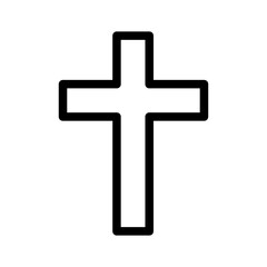 Fototapeta premium Christian Cross Line Icon of Religion and Spirituality Icon Set