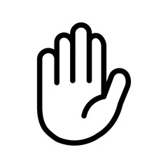Raised Hand Line Icon of Hand Gestures and Emojis Icon Set