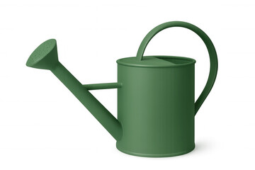 3d rendering of a green watering can isolated on transparent background, perfect for gardening and plant care projects