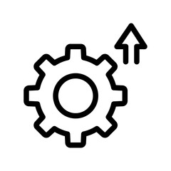 Gear with Arrow Line Icon of Physics and Mechanics Icon Set
