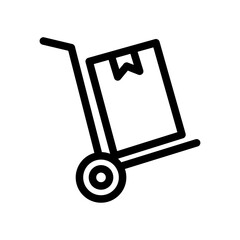 Hand Trolley Line Icon of Logistics and Warehousing Icon Set