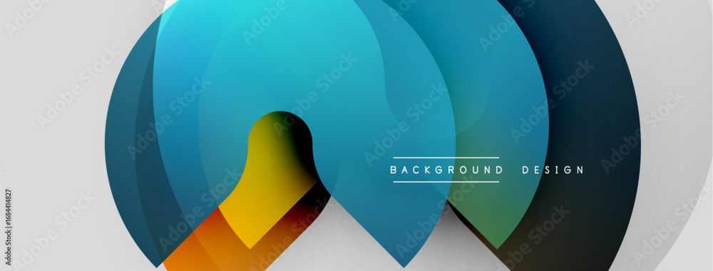 Aufkleber abstract geometric shapes, vibrant colors, modern design. overlapping circles create dynamic visual 