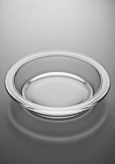 Elegant minimalistic silver bowl on soft grey background studio lighting
