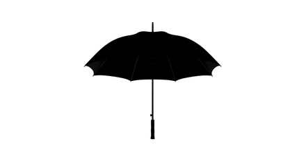 Fototapeta premium Open Black Umbrella for Rain Protection on Isolated transparent background