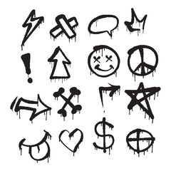 Hand-Drawn Spray Paint Elements