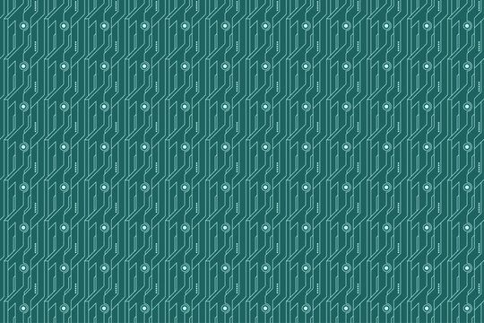 Green Circuit Board Geometric Seamless Pattern