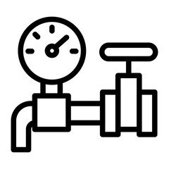 Valve Gauge Line Icon of Manufacturing and Industry Icon Set
