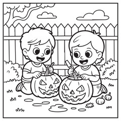 Autumn Scenes Coloring Pages