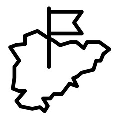 Map with Flag Line Icon of Flags and National Symbols Icon Set