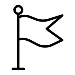 Flag on Pole Line Icon of Flags and National Symbols Icon Set