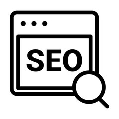 SEO Optimization Line Icon of Digital Marketing and SEO Icon Set
