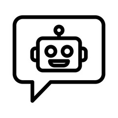 Chatbot Message Line Icon of Robotics and AI Icon Set