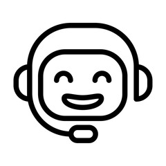 Chatbot Assistant Line Icon of Robotics and AI Icon Set